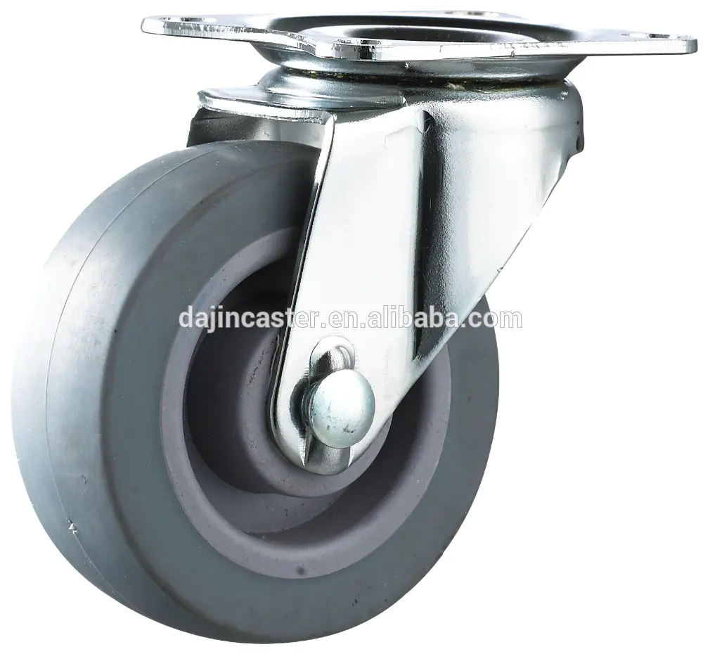 industrial PU wheel casters for small cart with thread stem