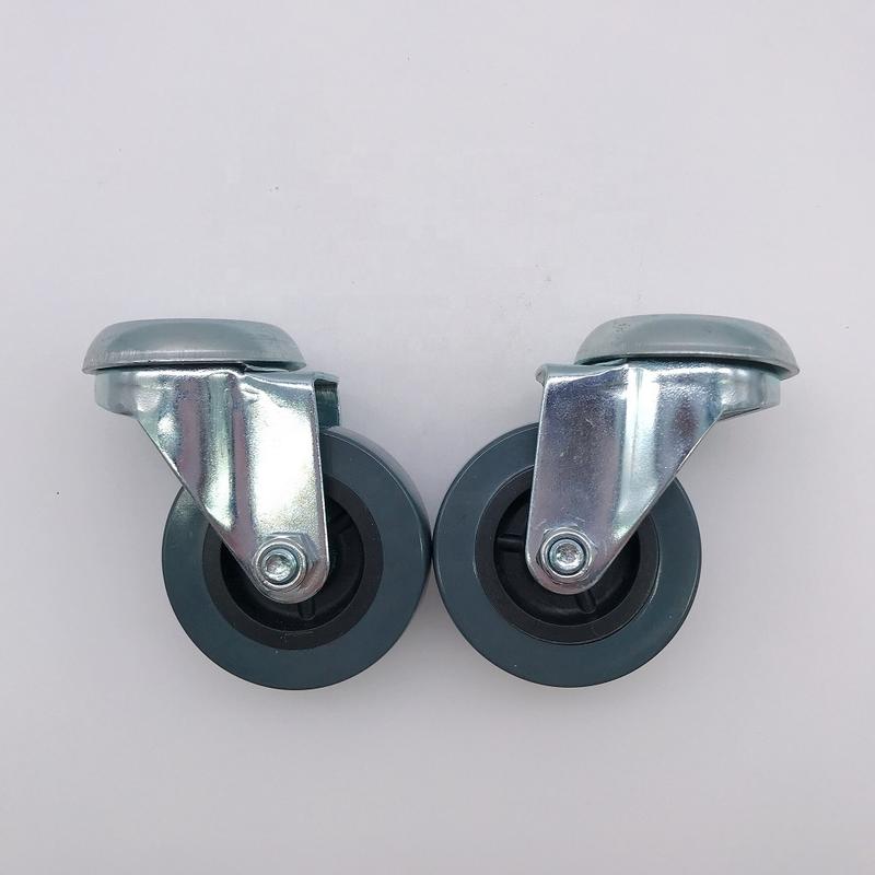 50mm 2 inch PVC Plastic Gray Customized Color Small Swivel Wheels Casters