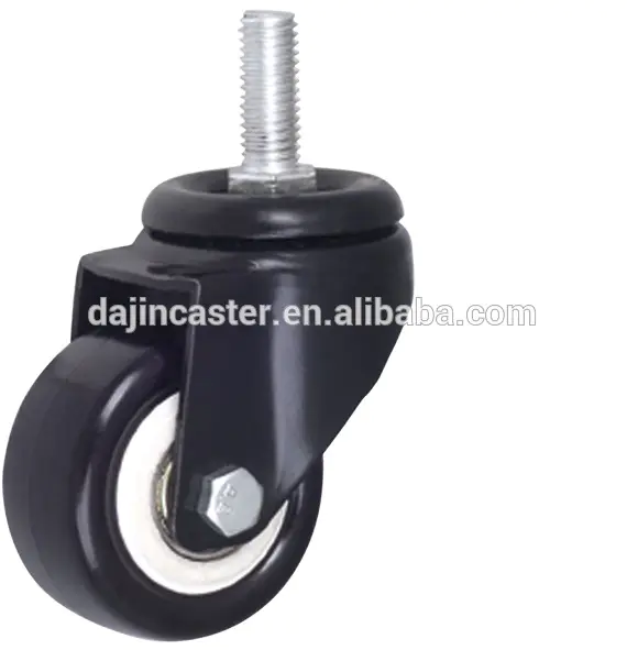 50mm thread stem PVC double ball bearing caster wheel with swivel wheel