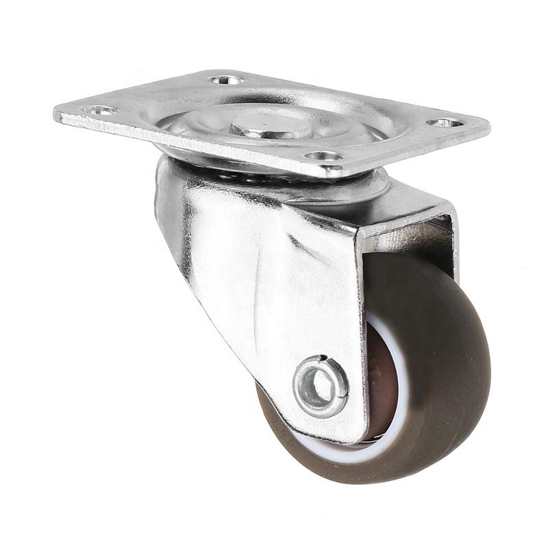 1.25 Inch Swivel Chrome Plated TPR Roller Parts Chair Caster And Wheel