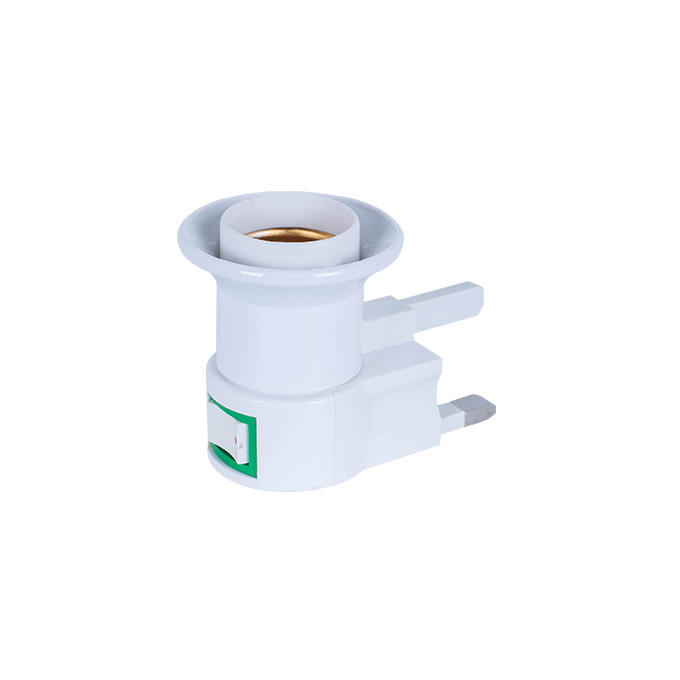 UK standard lamp electrical plug in socket e27 lampholder with switch