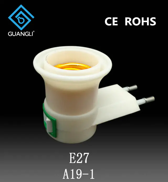 CE ROSH E27 with vertical Flat Plug Light Bulb Lamp electrical plug socket Base Holder Adapter Converter from factory