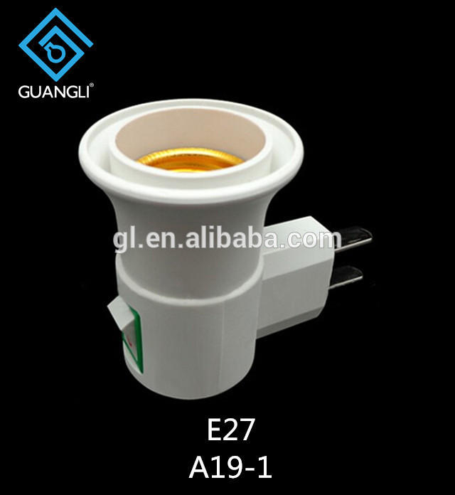 CE ROSH E27 with vertical Flat Plug Light Bulb Lamp electrical plug socket Base Holder Adapter Converter from factory