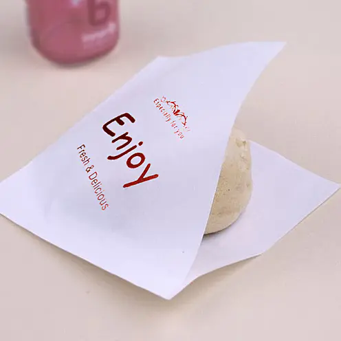 Custom logo greaseproof paper pocket bag for donut packing