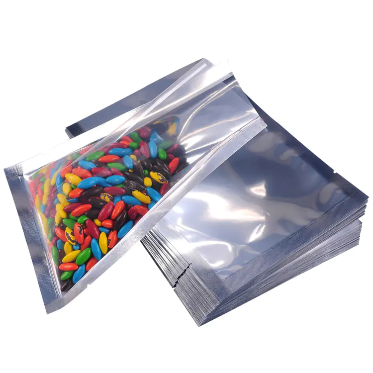 Clear front and foil back bag without zipper used for dry food
