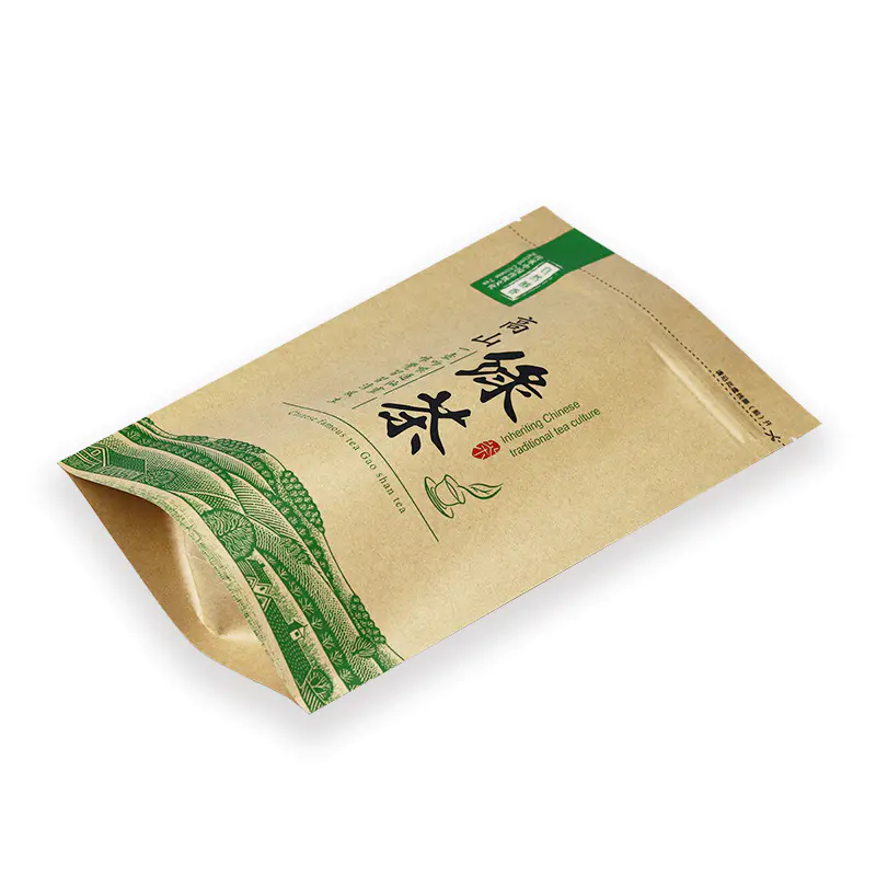 Custom printed Green tea packaging bag