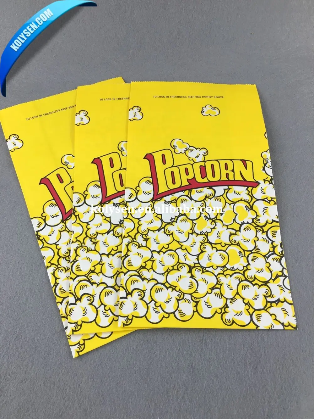 GreaseproofFactory Sealable Logo Large Microondas Para Sealable Bolso New Corn Bulk Wholesale Craft Paper Popcorn Bag