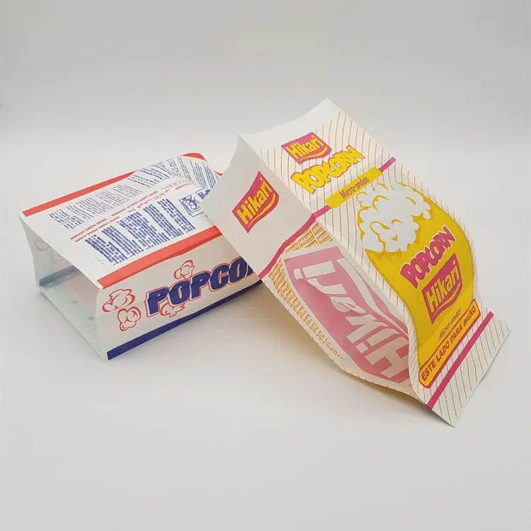 Microwave Custom Large Logo Printed Sealable Bulk Wholesale New Design GreaseproofPaper Bags For Popcorn Packaging