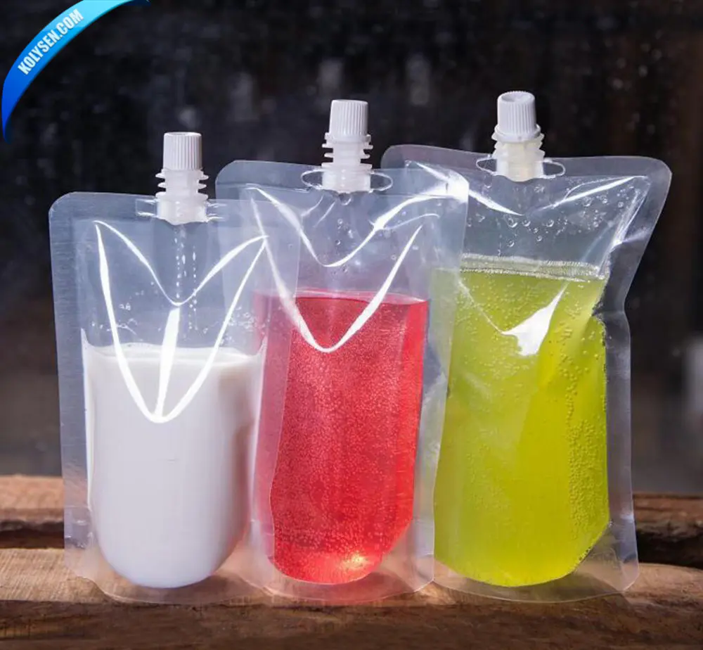 Plastic standup center spout pouch/food bag with screw