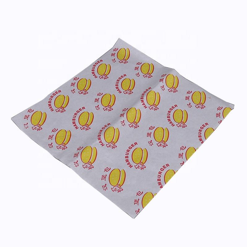 Custom printed food grade high quality Grease paper oil proof burger wrapping paper factory in china