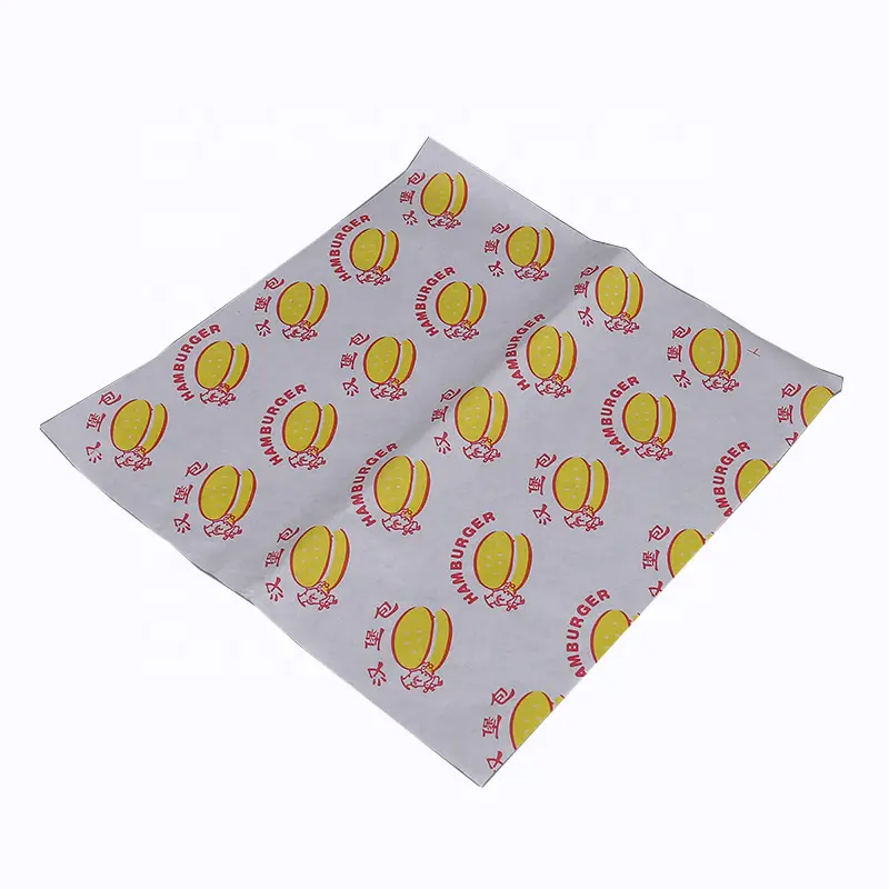 Custom printed food grade high quality Grease paper oil proof burger wrapping paper factory in china