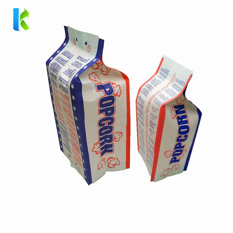 Disposable popcorn bag microwavable popcorn bag with side gusset
