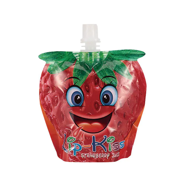 Customized shaped stand up liquid jelly drink spout pouch