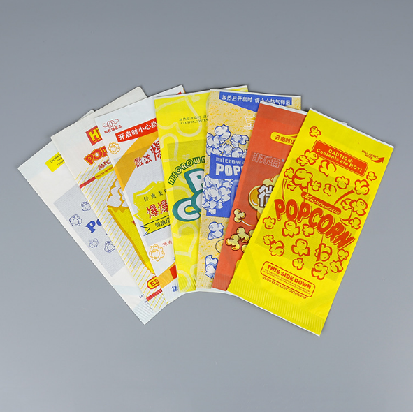 Greaseproof Design Wholesale paper Large Sealable New Bulk Logo Printed Microwave Custom packaging for popcorn