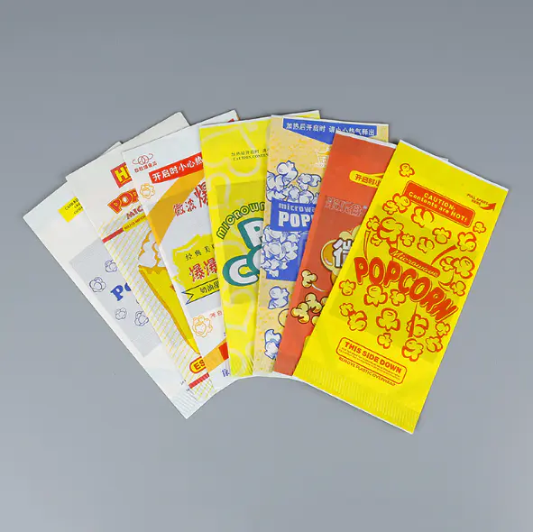 Greaseproof Design Wholesale paper Large Sealable New Bulk Logo Printed Microwave Custom packaging for popcorn