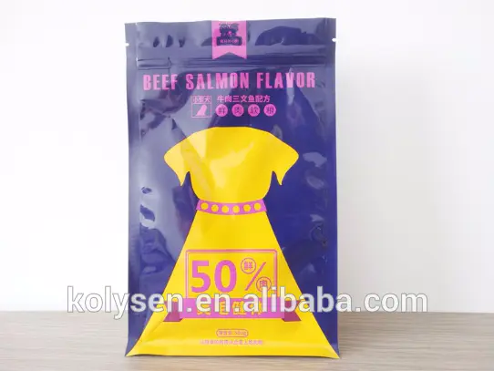 Zipper Flat Bottom Box Standing Bag for dog foods
