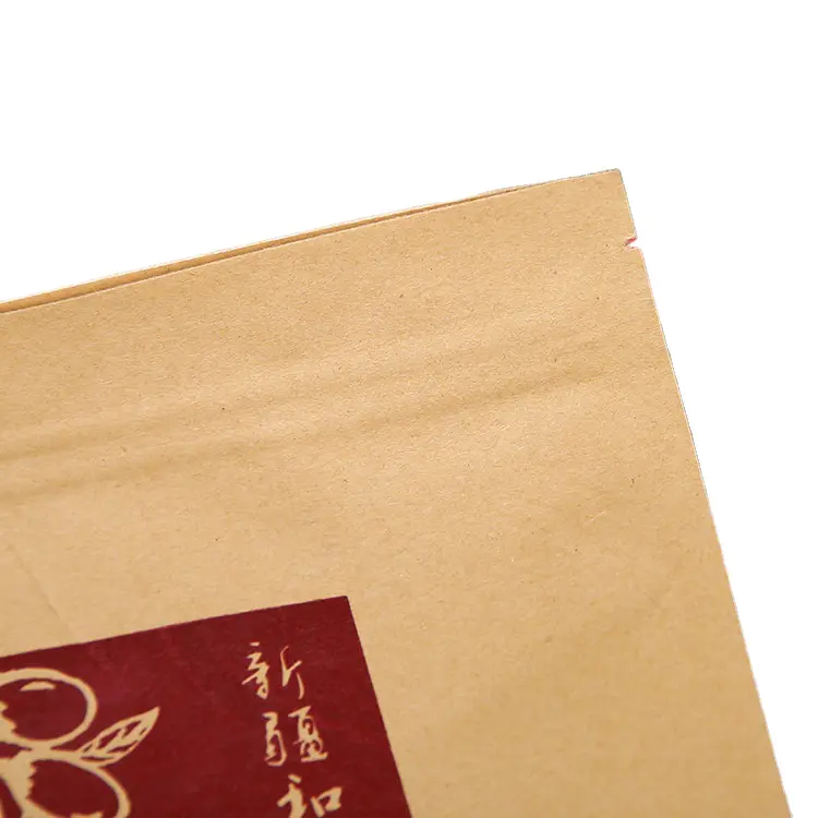 Custom printed Approved Waterproof food grade Sacs en papier kraft paper bag with clear window china supplier