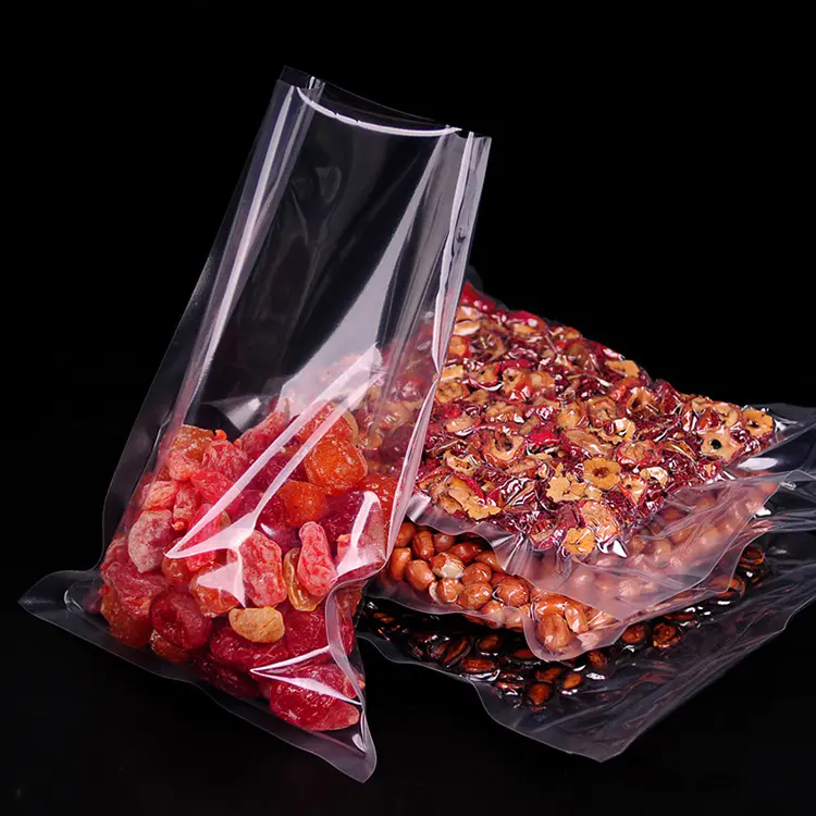 wholesale moisture proof plastic transparent packaging vacuum bag for food