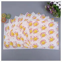Custom logo printed food grade wrapping paper/burger wrapper