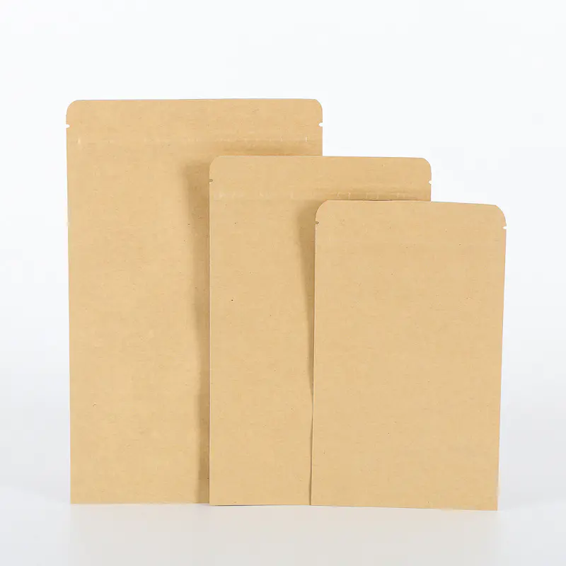 Resealable Kraft Paper Food Bag with Zipper
