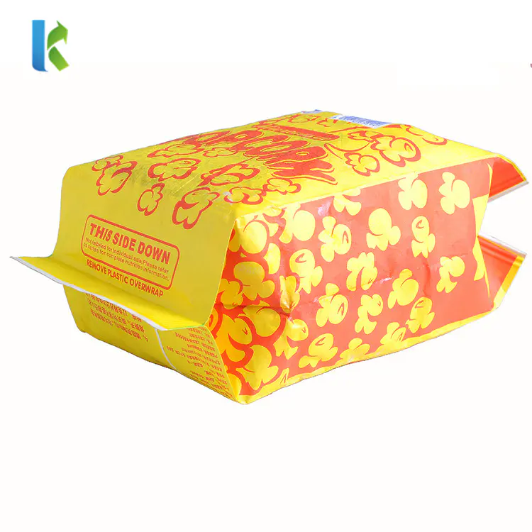 Wholesale Bulk Large Paper Custom GreaseproofMicrowave Logo Sealable Printed New Design Craft Paper Popcorn Bag
