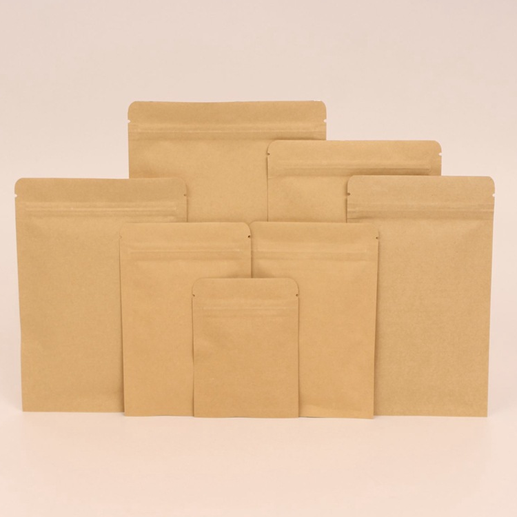 Brown foil lined kraft paper bag for beef jerky packaging