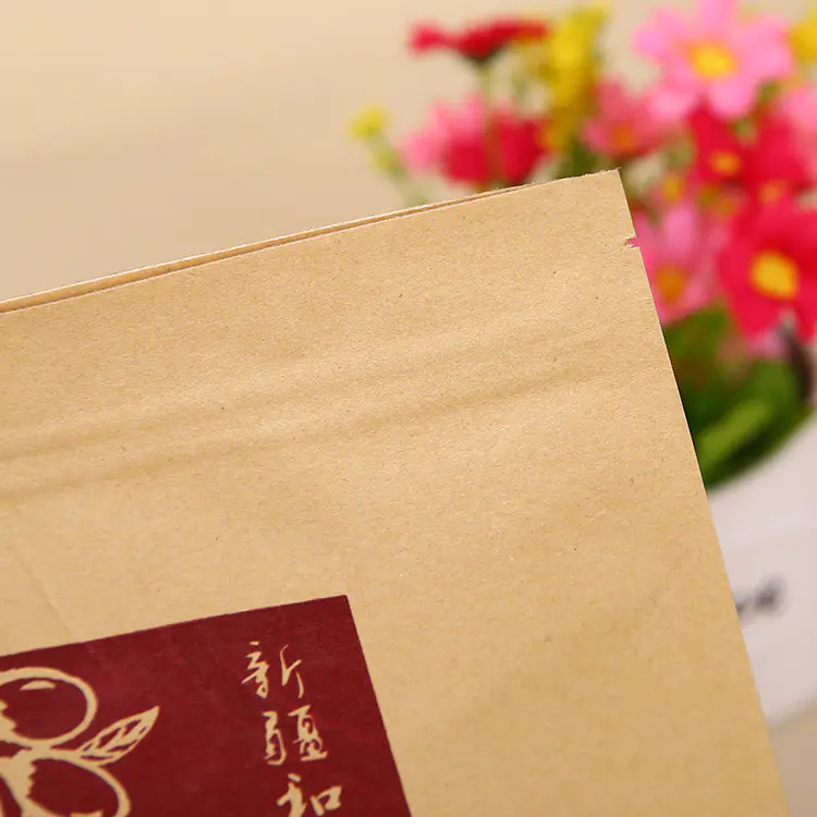 Custom Logo Food grade kraft paper bag with clear window spice bag China factory