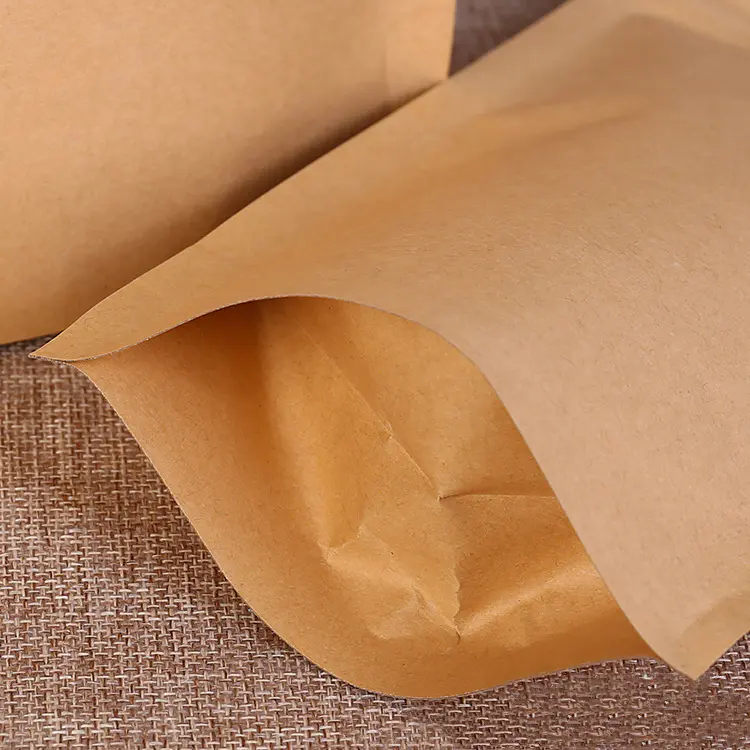 Kraft paper bags dried food packaging bags stand up pouch