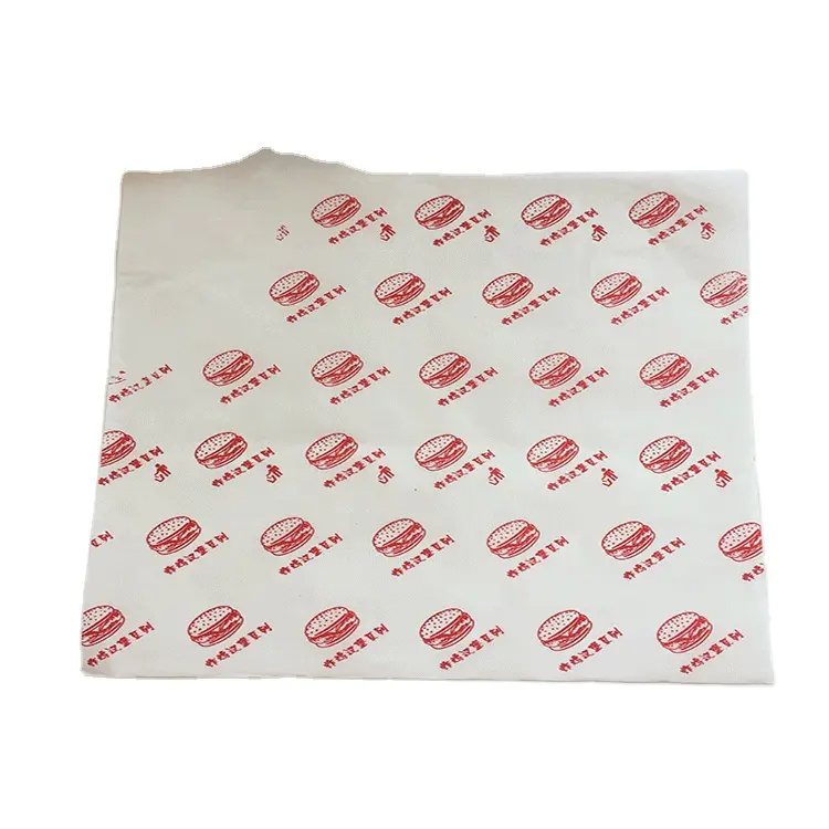 DIrect Factory Price Custom printed food greaseproof paper for sandwich packaging
