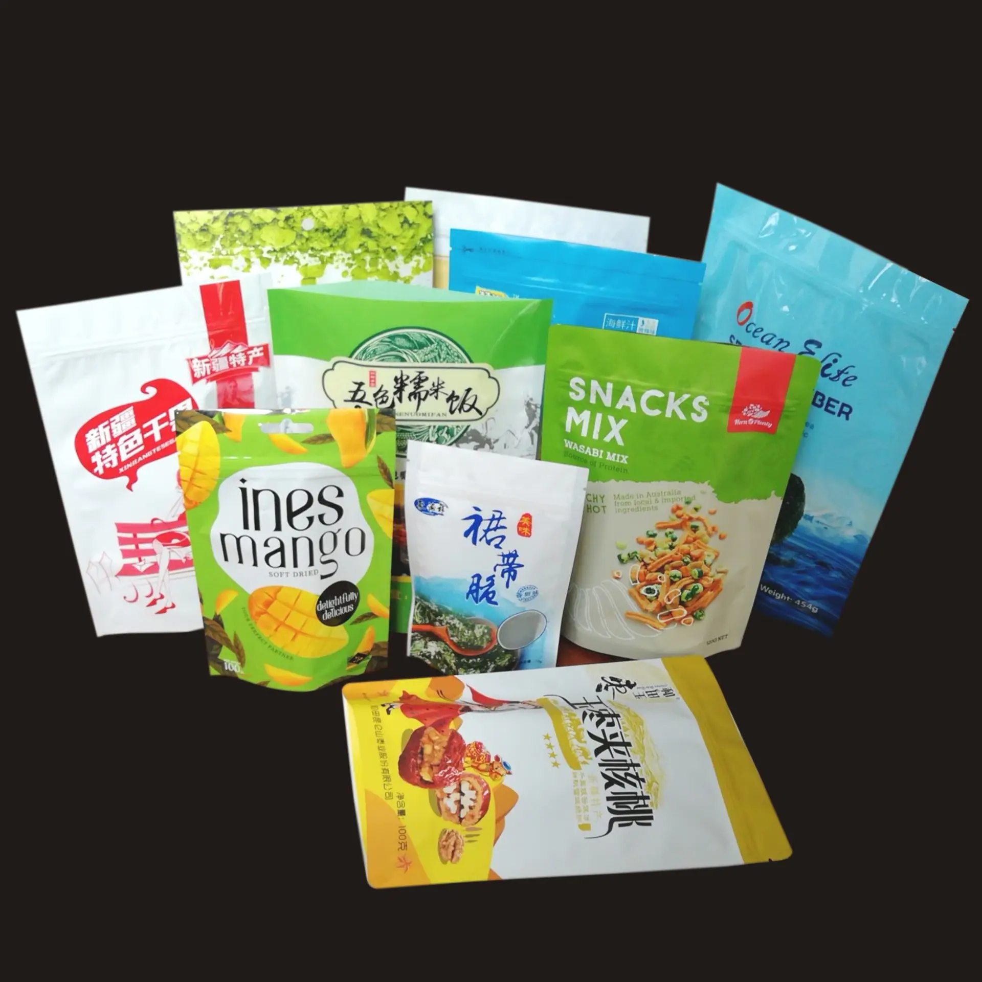 FAD Approved Waterproof KOLYSENCustom food grade stand up pouch bag snack bag Verified Supplier