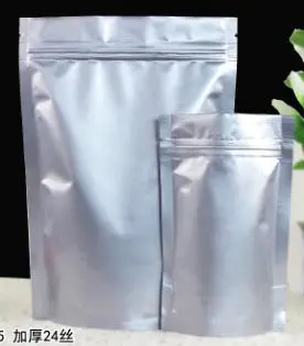 Silver zip lock aluminium foil bag zip pouch food packaging bags