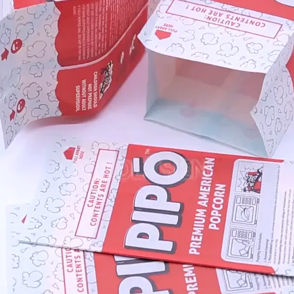 GreaseproofFactory Sealable Logo Large Microondas Para Sealable Bolso New Corn Bulk Wholesale Craft Paper Popcorn Bag