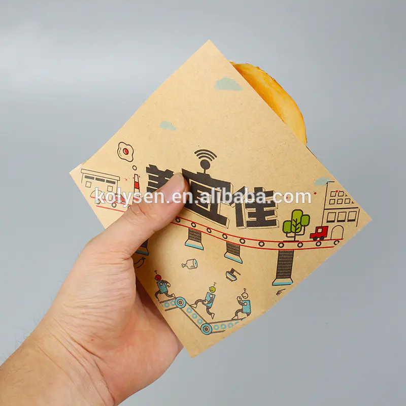 Burger pocket paper with inside greaseproof