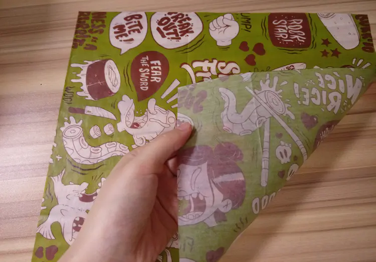Custom printed waxpaper sandwich bag for food