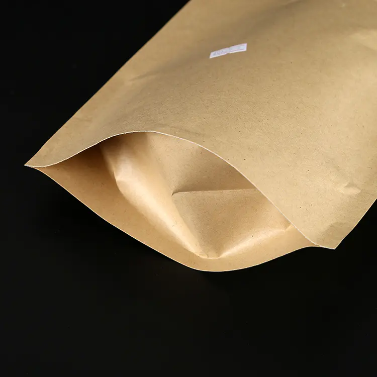 Kolysen FAD Approved Waterproof Custom printed food grade Brown kraft paper stand up Ziplock Doypack paper bag spices