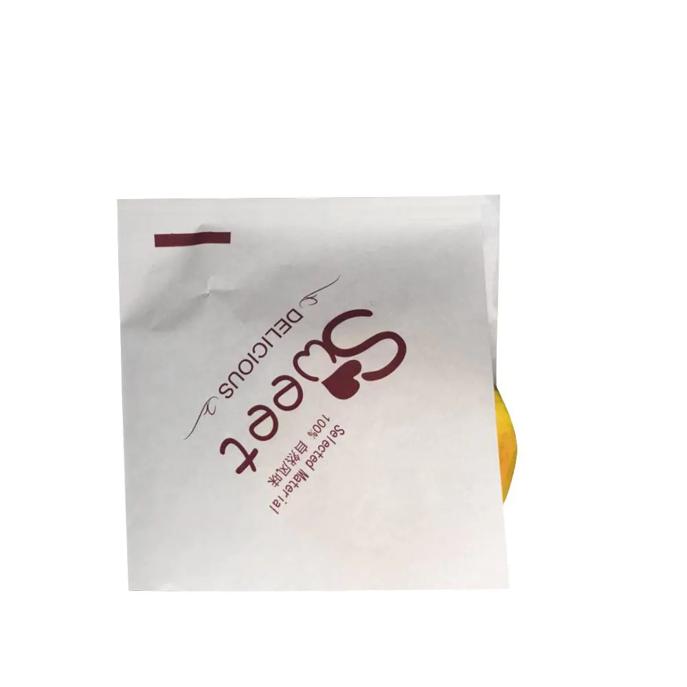 Custom logo printing coated double open paper bag for donuts wrapping