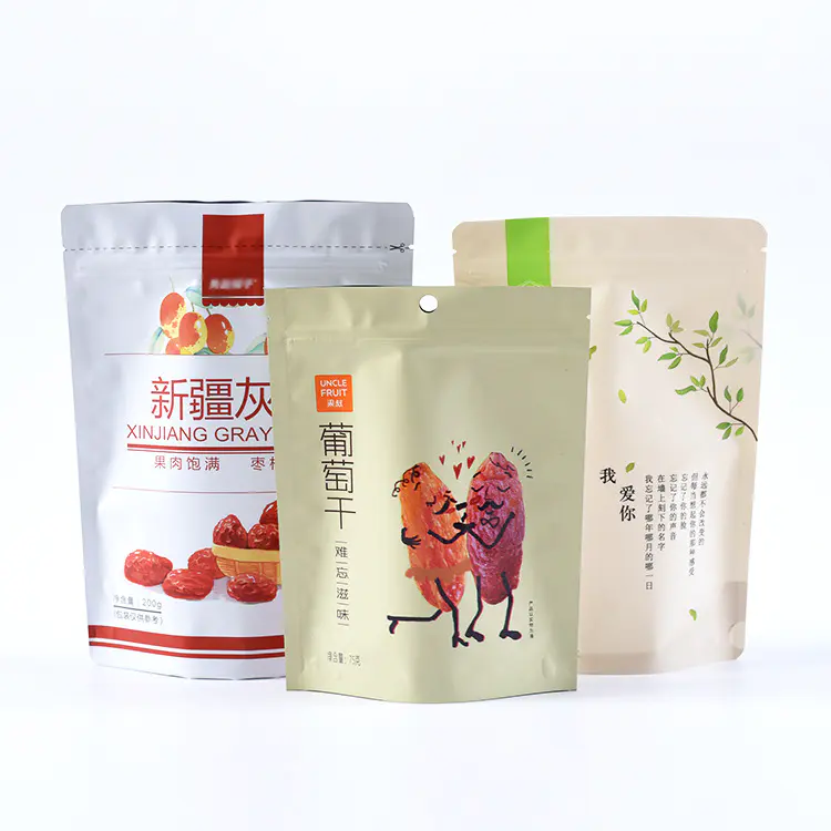 Gravure printing heat sealable stand up pouch for snacks packaging