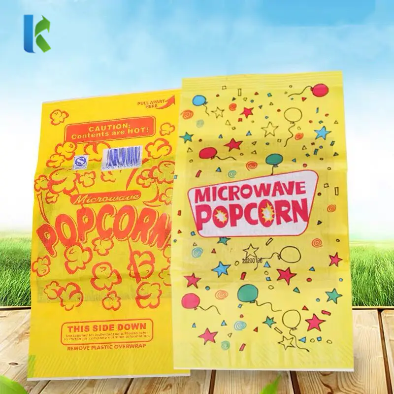 Para Large Microondas New Sealable Bolso Logo Corn Bulk Wholesale Craft Paper Popcorn Bag