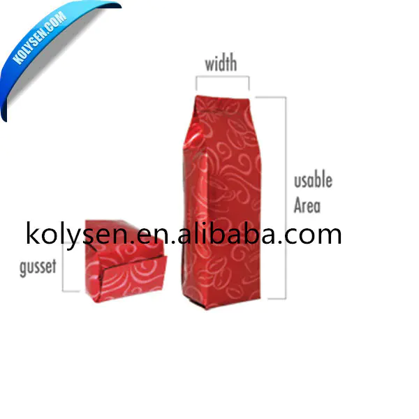 Custom printed food grade Flat bottom custom printing coffee bag with valve made in china