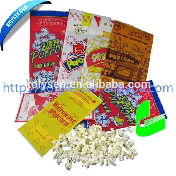 Greaseproof popcorn paper bags / kraft paper bag for food packaging / microwave popcorn bags
