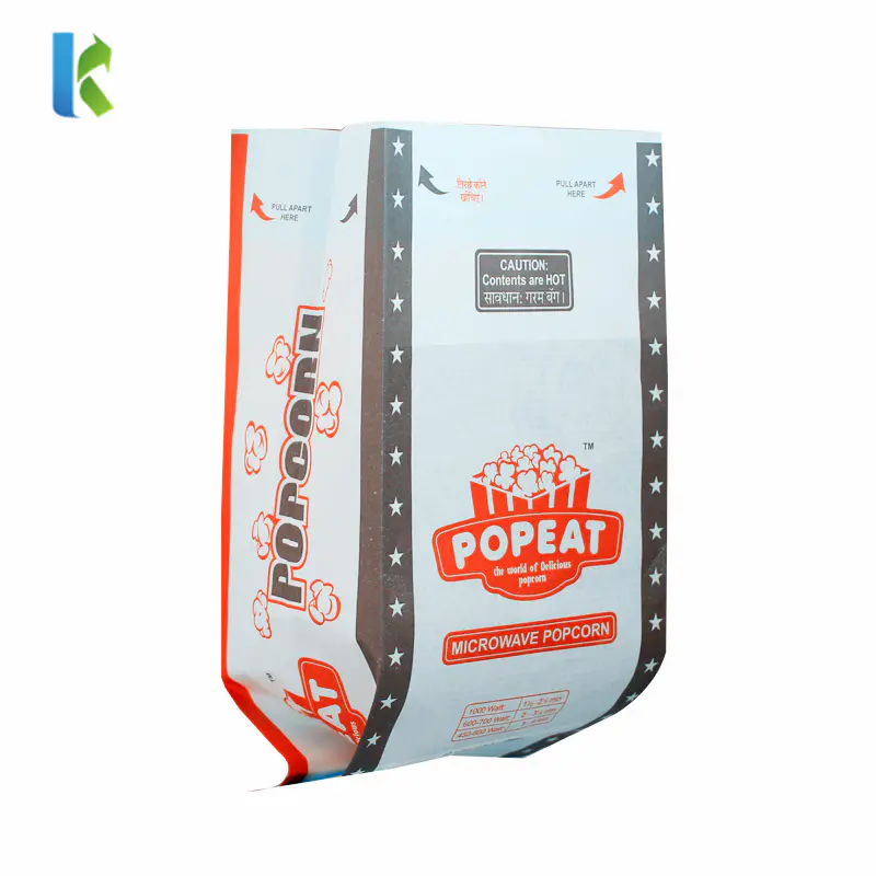 Microondas Logo GreaseproofFactory Para Sealable Large Sealable Bolso New Corn Bulk Wholesale Packaging For Popcorn