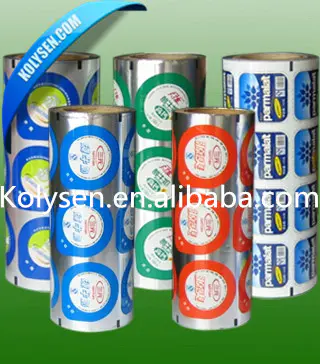 laminated aluminium foil film roll for plastic cups packaging lidding