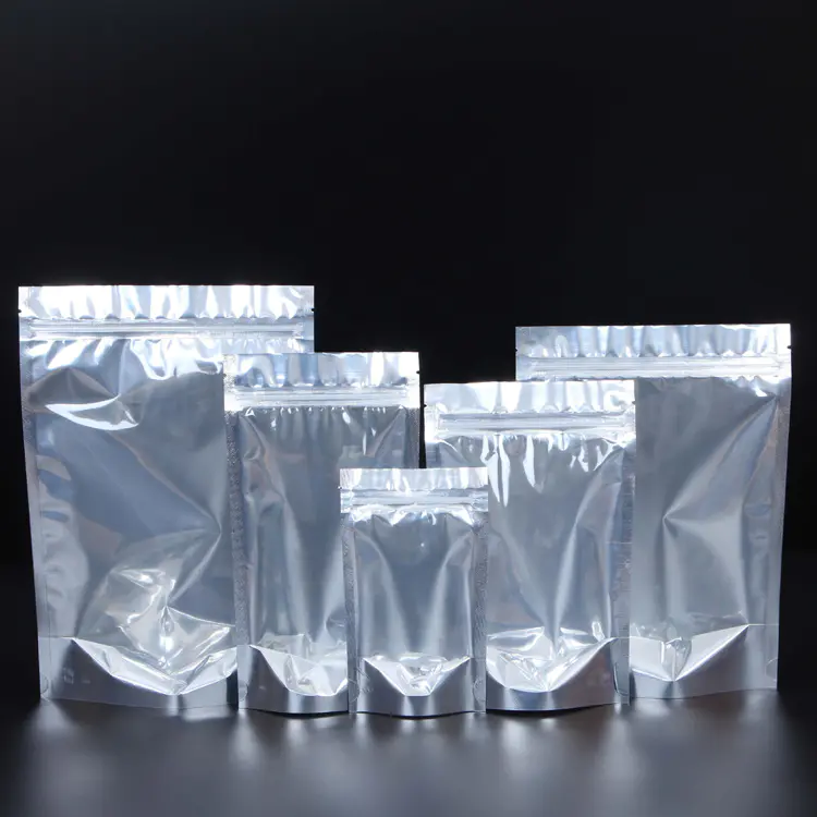 customized plastic zip lockclear front stand upaluminum foil bag