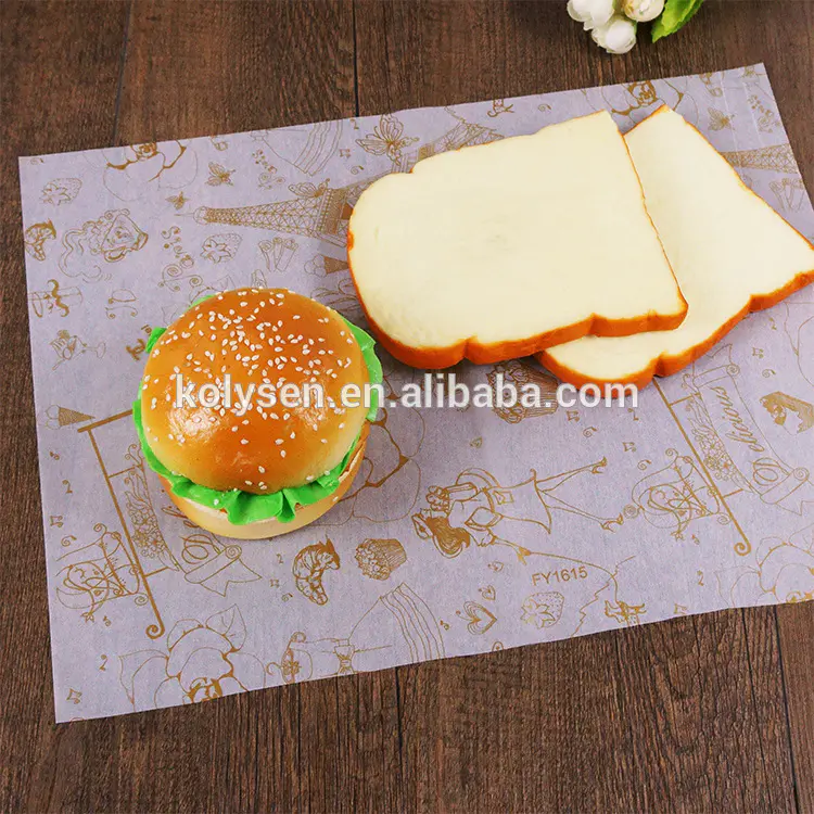 Popular custom printed hamburger Wax Paper Sheet