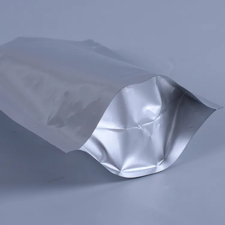 Silver aluminum foil zip lock bag for powder products packing