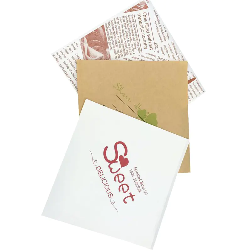 Customized food grade greaseproof paper pocket Manufacturer