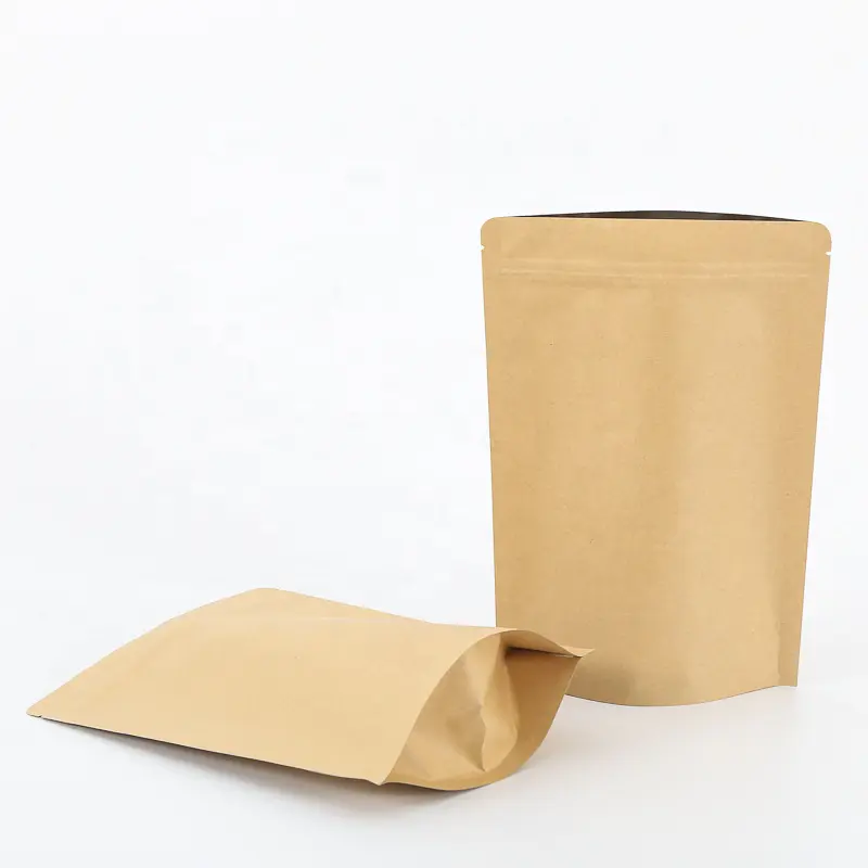 Kolysen FAD Approved Waterproof Custom printed food grade Brown kraft paper stand up Ziplock Doypack paper bag spices