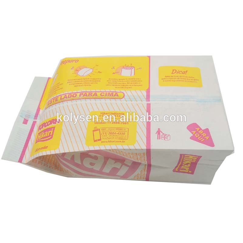 microwave food grade white greaseproof paper popcorn bag