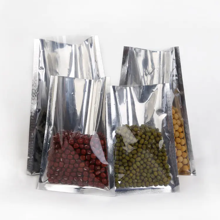Clear front and foil back bag without zipper used for dry food