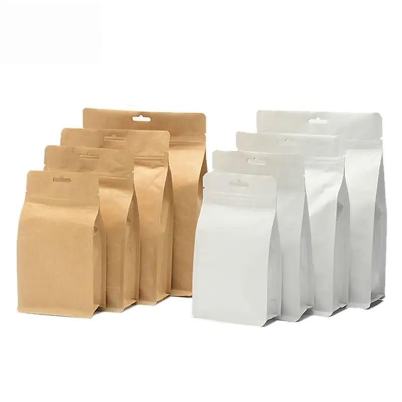 Kraft Paper Bag Square Bottom Paper Bag with window for dry food